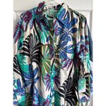 NWT True Destination Womens Sunset Shirt Swim Coverup blue white green large Photo 4