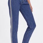 High Waisted Sporty Stripe Skinny Jeans Blue Size 30 Photo 0