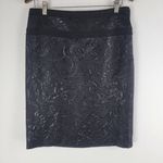 Badgley Mischka NEW Badgley Mishcka Metallic Paisley Pencil Skirt Black Size 8 Photo 0