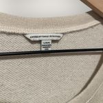 American Eagle Outfitters Large Cream Metallic Glitter Crewneck Pullover Photo 1