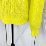 Anthropologie  Honore Open Weave Wool Blend Sweater Yellow Small Slouchy V Neck Photo 7