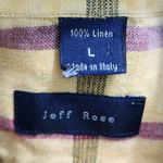 Jeff Rose Linen Button Up Shirt Plaid Check Italian Designer Womens Tan Size L Photo 3