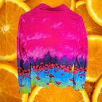 Dolcezza Simply Art Pink, Blue,‎ Red and Green Button Up Jacket Size Medium Blue Photo 4