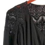 VTG Y2K Black Cottagecore Long Sleeve V Photo 2