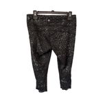 Lululemon Top Speed Crop Leggings Size 8 Star-Crushed Coal Black Geo Print Photo 2