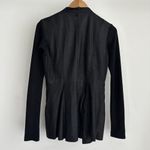 Veda Leather Jacket Womens XS Black Moto Biker Asymetric Zip Knit Sleeve Edgy Photo 3