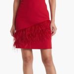 Sam Edelman Feather hem sheath Red Wine Dress NWT $158 Valentines Woman size 8 Photo 0