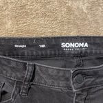Sonoma  Jeans Womens 14 Straight Leg Faded Black High Rise Frayed Hem Minimalist Photo 1
