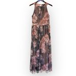 Candelite formal maxi dress, floral peonies, blush pink, gold polka dots S, NWT Tan Photo 1