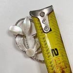 Western Germany Vintage Signed  Mother of Pearl Flower Silver Tone Brooch Pin Photo 3