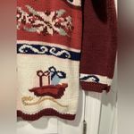 Karen Scott VTG 80s  Size M Pink Christmas Sweater Patchwork Beaded Holiday Mock Photo 3