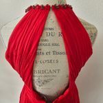 Hoagland New York Red Silk Halter Dress Crystal Beaded Dress size 12 Photo 10