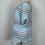 Talbots 100% Linen Split Neck Popover Top Rockport Stripe Women’s Size XS Photo 3