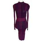 Herve Leger Hervé Léger Striped Sheath Knit Dress in Purple XSmall Womens Bodycon Photo 4