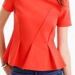 J.Crew Asymmetrical pleated orange top short sleeve size XL Photo 0