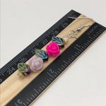 Handmade Floral Leaf Beaded Fairycore Aesthetic Earrings Pink Photo 3