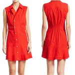Derek Lam  10 Crosby Red Asymmetrical Poplin Sleeveless Dress Size 6 Photo 1
