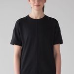 Lululemon  Cut Above Tee in Black Stretch French Terry Short Sleeve Slit Sides Photo 0