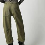 Free People We the Osaka Mid-Rise Barrel Texturized Olive Green Jeans 26 Photo 3