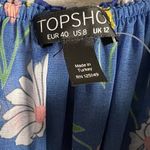Topshop  Bardot Blue Floral Print Off the Shoulder Maxi Dress Size 8 Photo 10