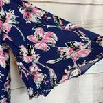 Kori NWT American Off-the-Shoulder Bell Sleeves Romper One Piece Blue Floral S Photo 4