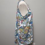 cupio  multicolored paisley sleeveless button down tunic size medium Photo 2