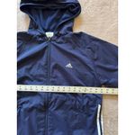 Adidas Full Zip Up Hooded Windbreaker Jacket Blue Size Large Photo 5