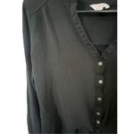 Candie's  Black Cropped Long Sleeve Button Up Flowy Blouse Photo 2