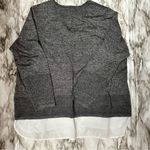 Calvin Klein Womens Sz 1X Black V Neck Sweater With Shirttails Salt And Pepper Photo 3