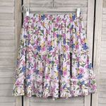 Listicle Flower Power Tiered Waist Tie Skirt Lavender Floral-Small Photo 1