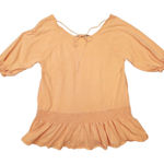 Free People  Beach Smock Hem Cover Up Dress Orange size Small Ruffle Hem Photo 0