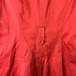 Elle Ruffled Neckline Red Trench Coat Jacket Red Chic Size Small Photo 6