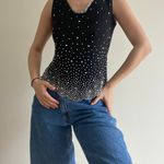 Roz & Ali Black Embellished Tank Top Photo 1