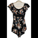 See You Monday See‎ You Monday Black Floral Off Shoulder Romper, Size Medium Photo 2