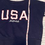 Aeropostale USA spell out cropped sweatshirt red white blue Size Small July 4 Photo 3