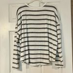 Lucky Brand  Gray White Striped Crew Neck Long Sleeve XL Photo 1