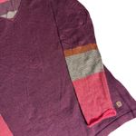 Smartwool  Merino Wool V-Neck Sweater Women's Medium Colorblock Striped Photo 3