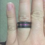 Men Women Tungsten Carbide Black Ring Photo 3