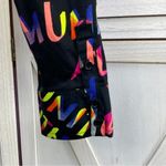 New York & Co. Sisterhood Community Graphic Print Shirt Black Neon Large Photo 5