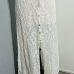 ZARA  Oyster White Jacquard Knit Squared Neck Summer Boho Midi Lined Dress Sz S Photo 8