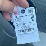 ZARA women’s leather booties boots square toe, mid heel green Sz 39 Photo 5