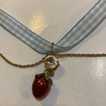 Miu Miu  Crystal, Enamel & Ribbon Strawberry Necklace Photo 3