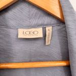 LOGO Cardigan Vest Womens XL Blue Cotton Cream‎ Swiss Dot Lace Photo 4