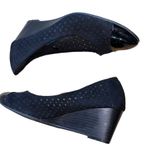 Seychelles  Black Suede Laser Cut Wedges Photo 1