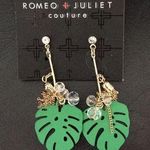 Romeo + Juliet Couture New Romeo & Juliet Palm leaf Tassel & Crystal Earr Photo 0