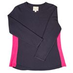 Sail To Sable  Women's Wool Blend Pullover Sweater Size L Navy Pink Crew Neck Photo 0