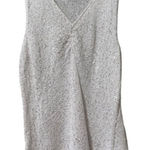LULU B White‎ Sequin Sleeveless Casual Tank Top Size Large Beach Vacation White Photo 0