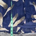 Entro  large womens feather print ruched empire waist with lavender velvet trim Photo 5