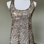 Almost Famous Sequin Animal Print Tank Top L Y2K Racerback Sparkly Glam Diva Photo 0