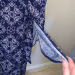 Tacera  blue patterned stretchy midi dress Photo 3